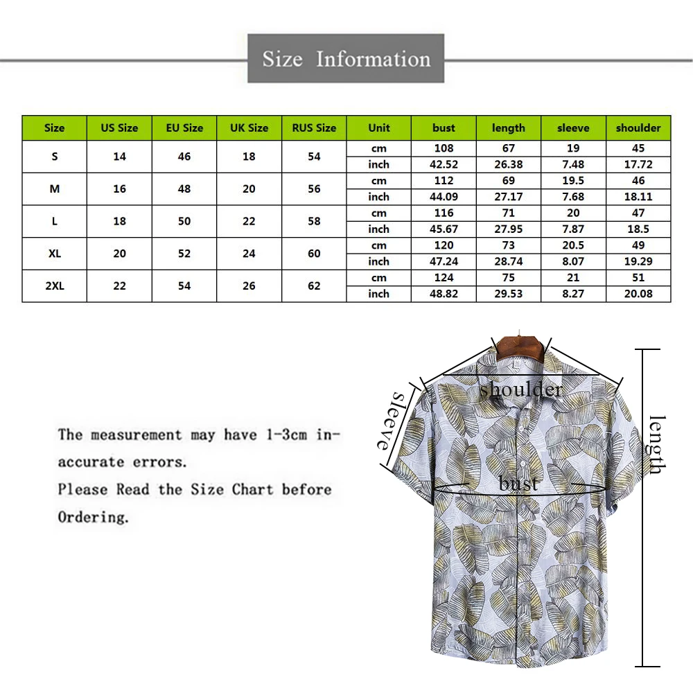 

Men Short Sleeve Hawaiian Shirt Casual Summer Floral Print Men Blouse Quality Harajuku Beach Shirt Loose Surfing Chemise Homme