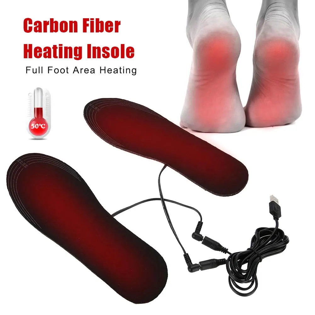 

USB Heated Shoe Insoles Electric Foot Warming Pad Feet Warmer Sock Pad Mat Winter Outdoor Sports Heating Insoles Winter Warm