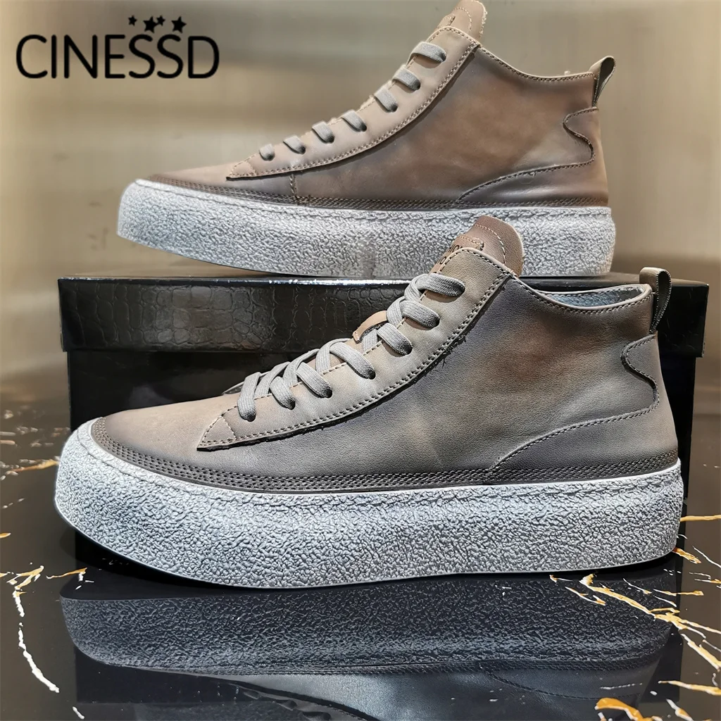 Мужские кроссовки на толстой подошве коричневые повседневные спецодежда 2021 |