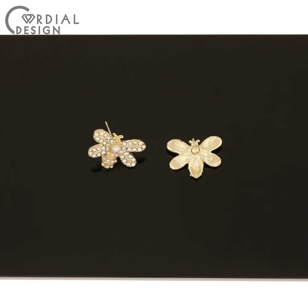 

Cordial Design 50Pcs 14*18MM Jewelry Accessories/Honeybee Shape/Imitation Pearl/Earrings Findings & Components/Earrings Stud