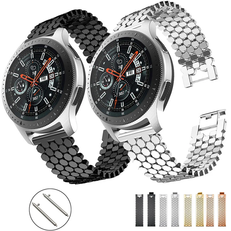 

22mm Stainless Steel Watch band Strap For Amazfit GTR 47mm Pace Stratos Samsung Gear S3 Galaxy Watch 46mm Band Bracelet Link
