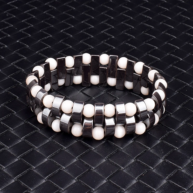 

Classical Moon Hematite Bracelets Men Beads Energy Stone Bracelet Nature Multi-layer Hematite Bracelets Women Balance Jewelry