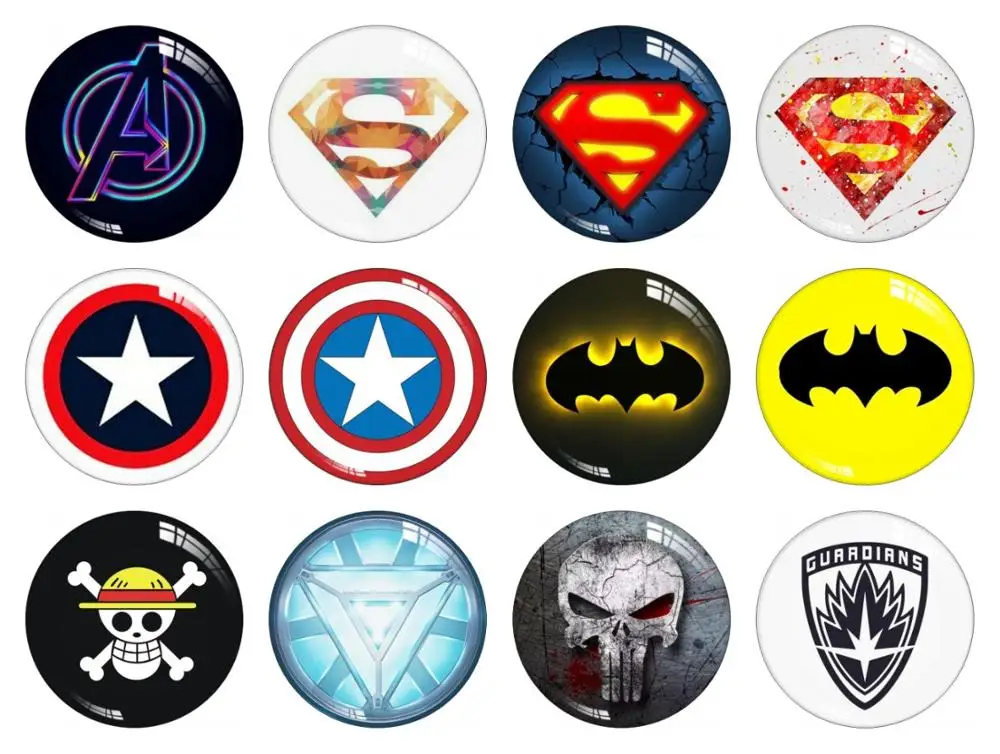 Фотофон супергероев Супермена Бэтмена кабошона 12 мм 14 16 18 20 25 30 кнопка Captain America