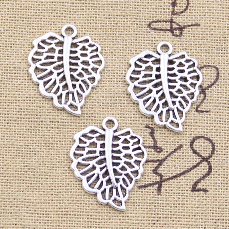 

12pcs Charms Tree Leaf 24x19mm Antique Silver Color Pendants Making DIY Handmade Tibetan Finding Jewelry