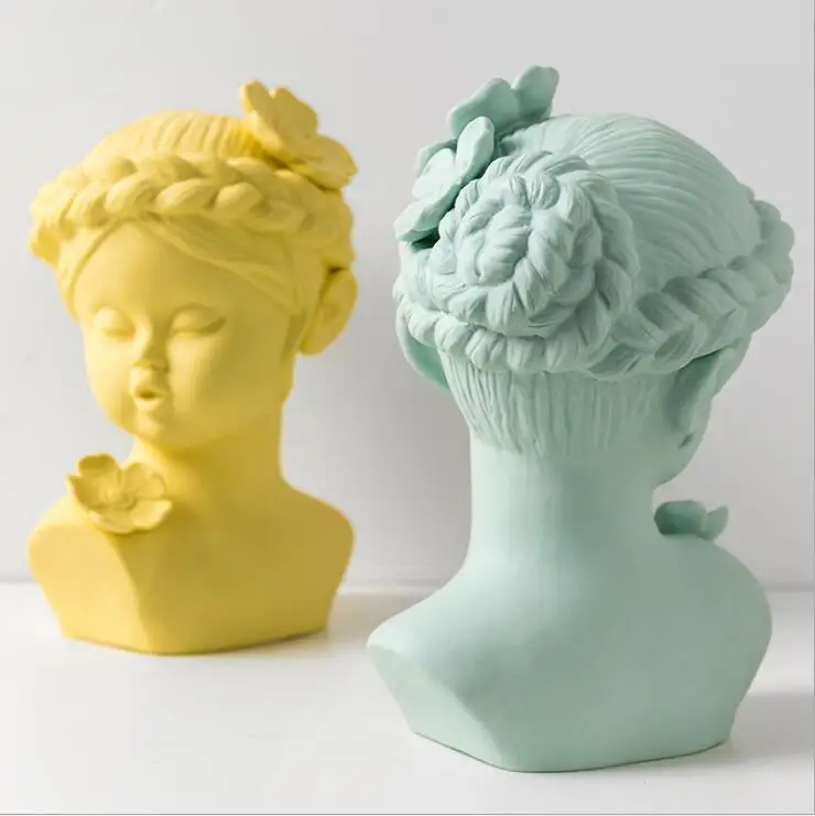 Современные косы персонаж девушки керамическая статуя украшения для дома
