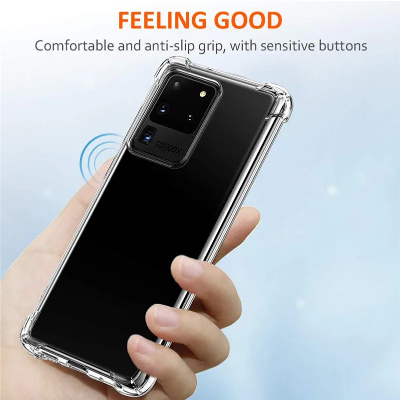 Противоударный чехол из ТПУ с четырьмя углами для Samsung S20 Ultra защитный телефона 6 9