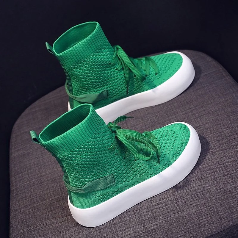 

Women's shoes 2021 summer casual stretch socks shoes women's short tube mesh breathable sneakers comfortable and versatile