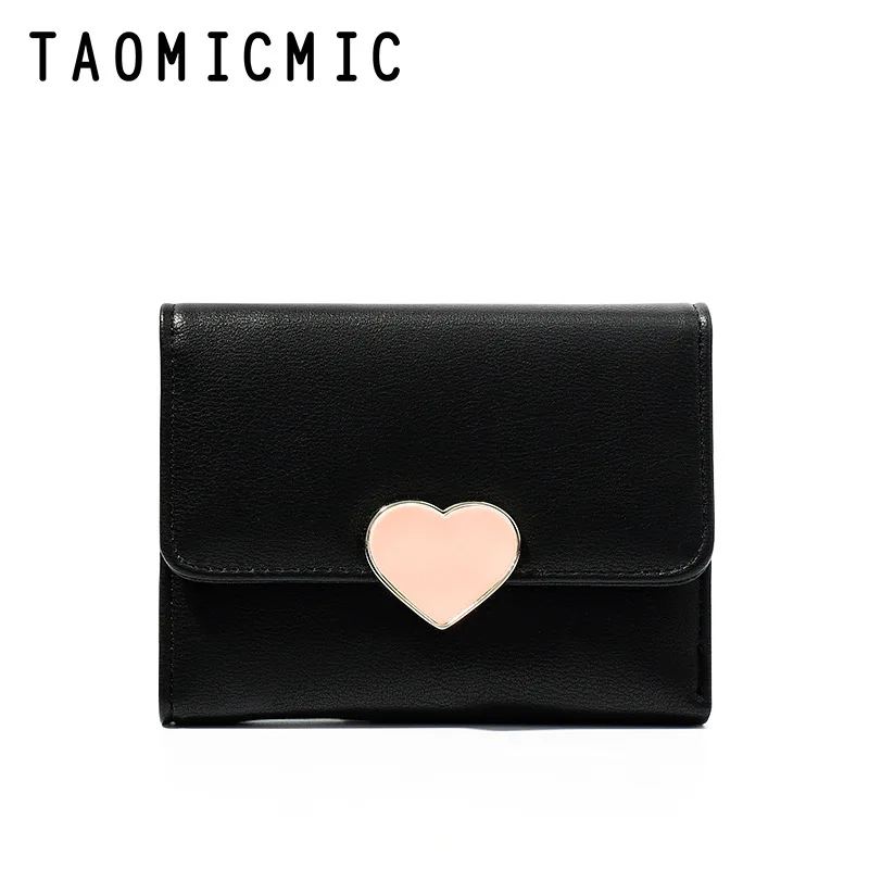 Новинка милый кошелек из искусственной кожи украшение в форме сердца короткий