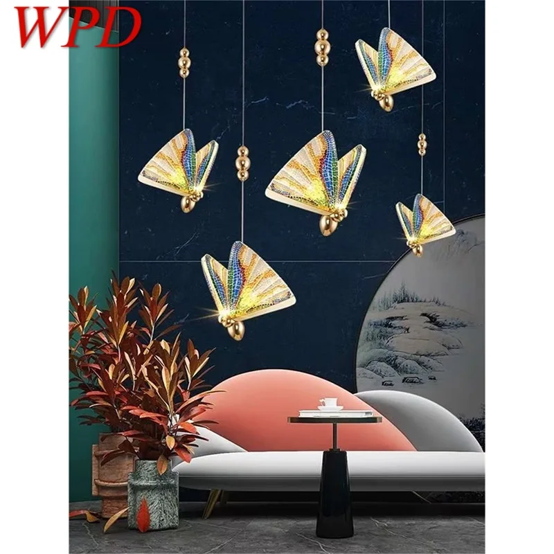

WPD New Nordic Chandeliers Colorful Butterfly Pendant Modern Ceiling Lamp Creative For Home Light