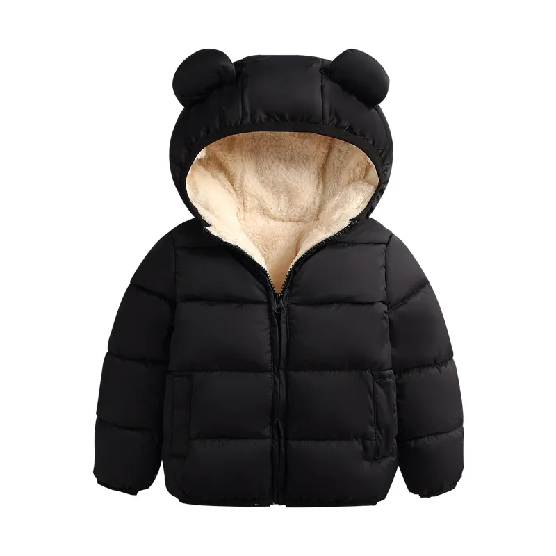 1-3 Years Winter Clothes Kids Baby Boys Girls Snow Suit Coat Warm Cotton 3D Ear Hooded Down Padded Jacket Parkas