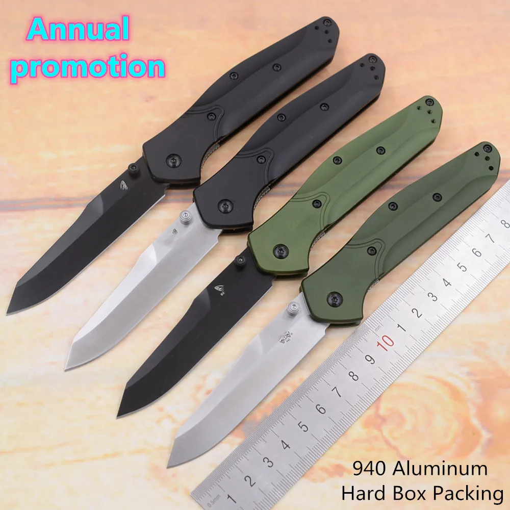 Жесткий ящик Новый 940BK / 940 Алюминий ручка S30v лезвие Медь стиральная машина для