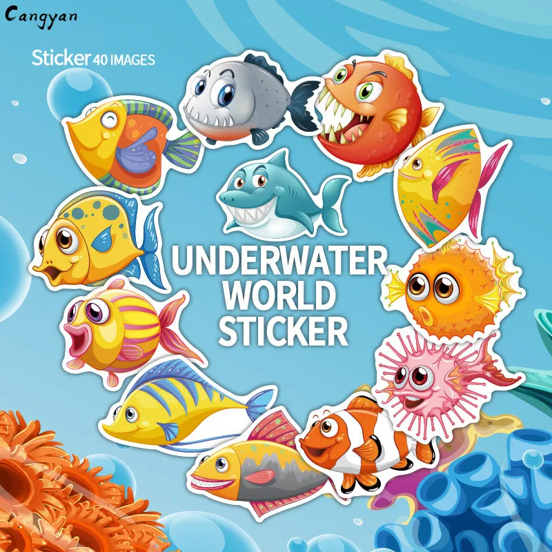 33 различных подводных мира персональные компьютерные наклейки с рыбками для