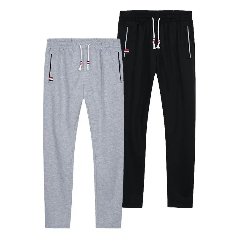 

Sweatpants Plus Size Men Joggers Track Pants Elastic Waist Sport Casual Trousers Baggy Fitness Clothing Black Grey Pants