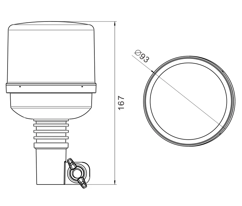 

ECE R65 LED Beacon Warning Light with 24W and IP69K Waterproof