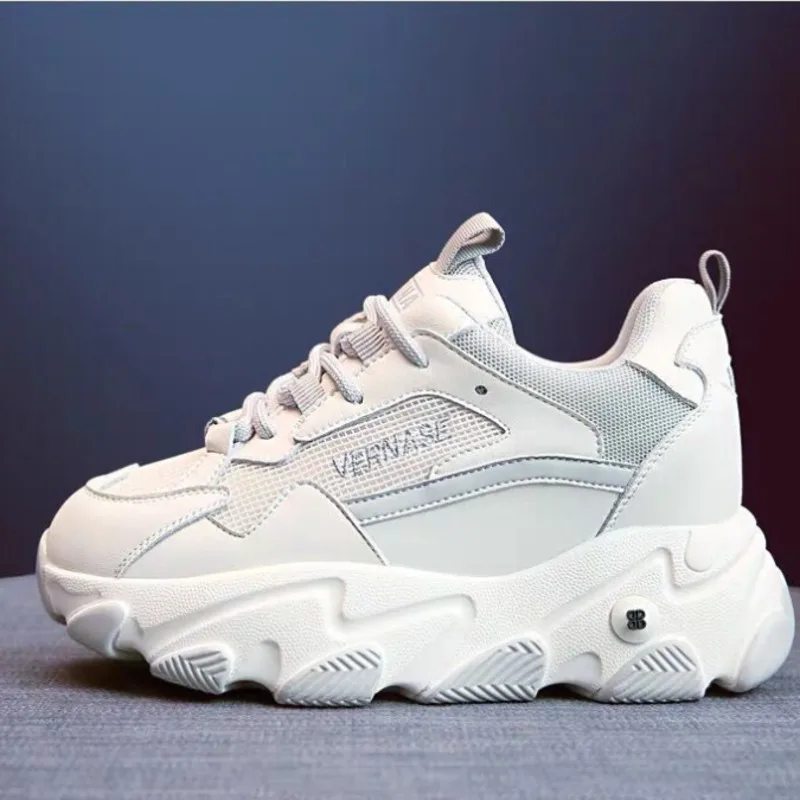 Женские кроссовки на платформе Ulzzang весенние для тенниса шнуровке пожилых