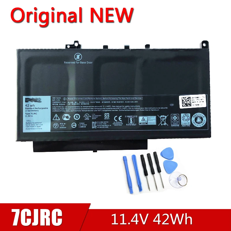 

7cjrc новый оригинальный аккумулятор для ноутбука DELL Latitude 12 E7470 E7270 11,4. V 42Wh 21X15 021X15 451-BBWR KNM09 V6VMN