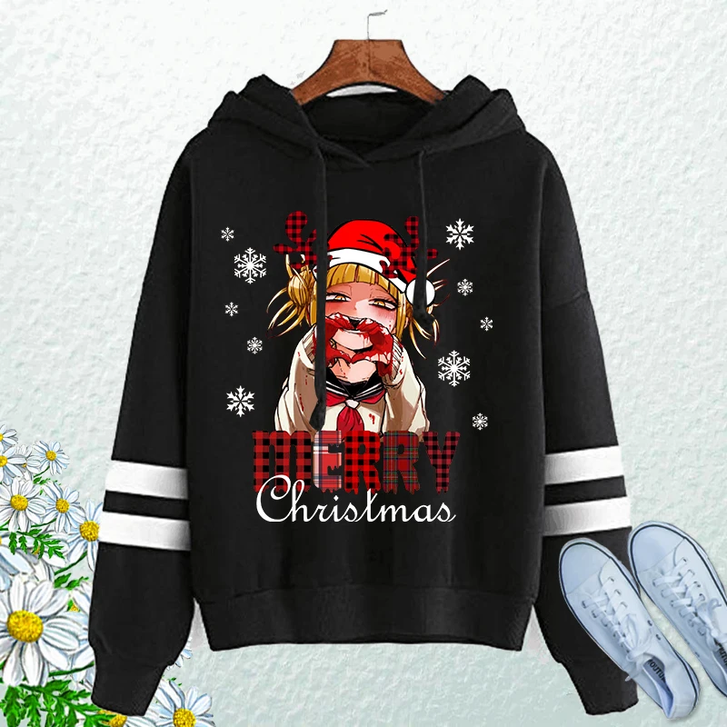 

Japanese Anime My Hero Academia Himiko Toga Graphic Hoodies Men Pullover Sweatshirt Merry Christmas HOODI Oversized Sweatshirt