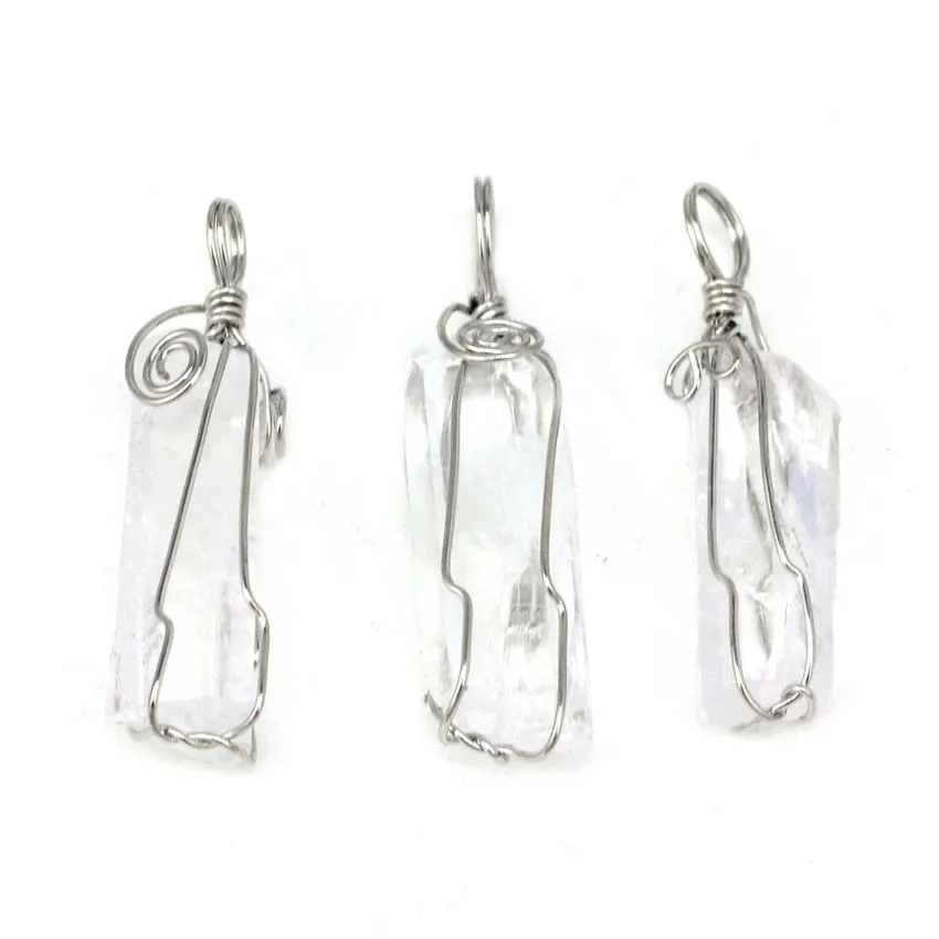 Посеребренный кулон KFT неправильной формы натуральный исцеляющий камень