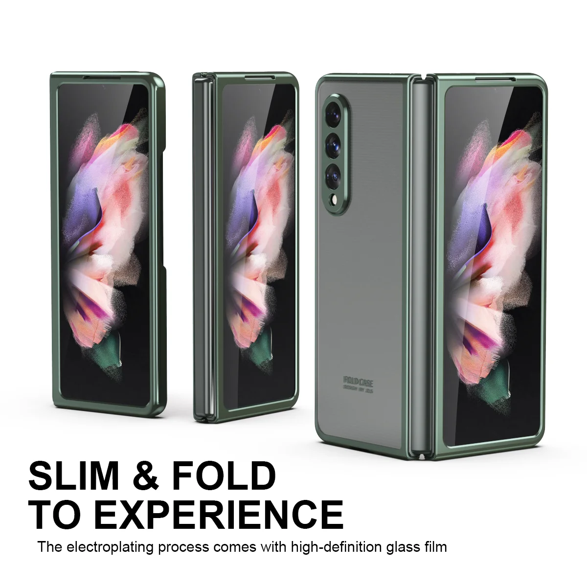 Luxury Hd Transparent Case For Samsung Galaxy Z Fold 3 5G 360 All Inclusive Electroplating Bumper Cases For Samsung Z Fold 3 W22