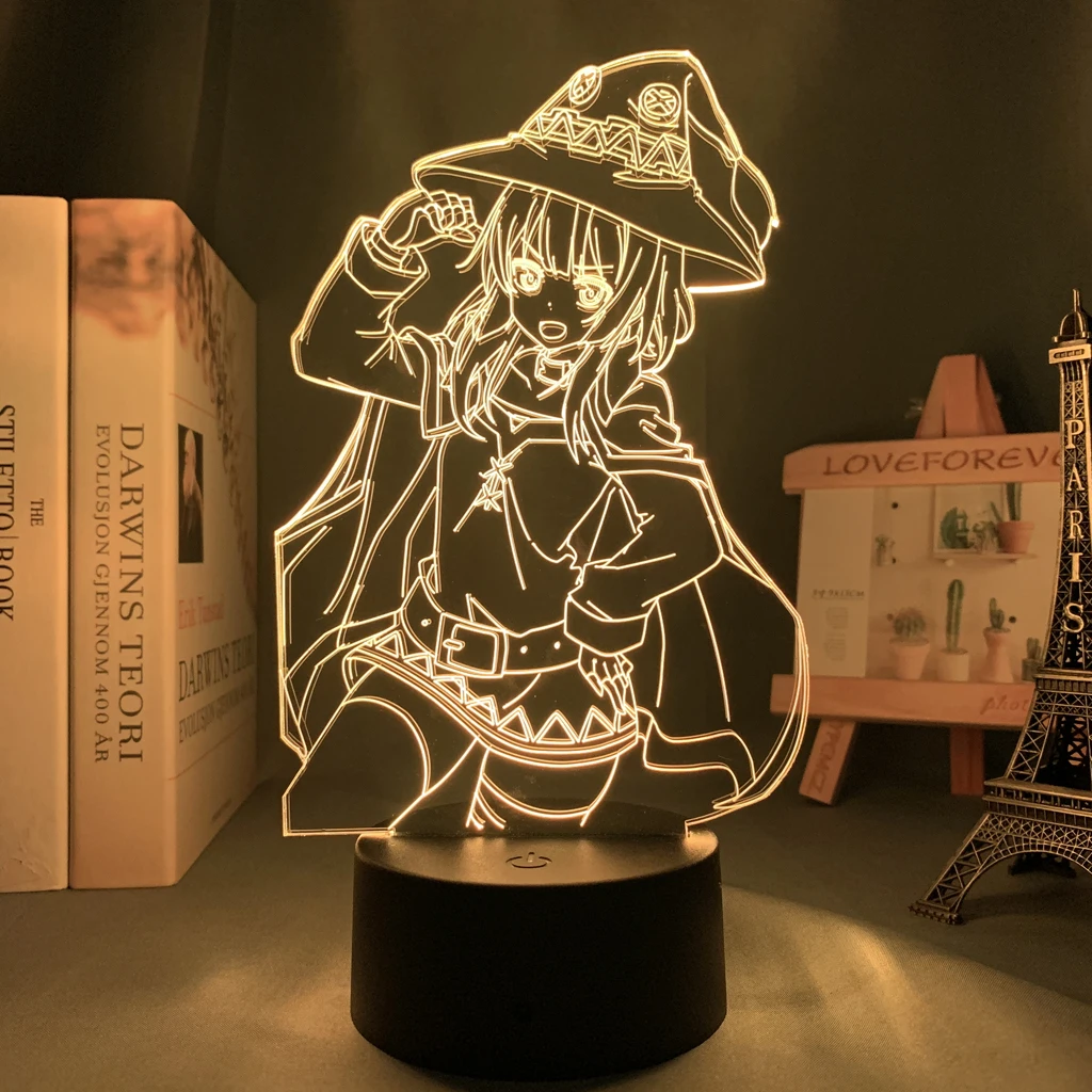 Аниме KonoSuba Megumin светодиодный ночсветильник для спальни Декор свет на день