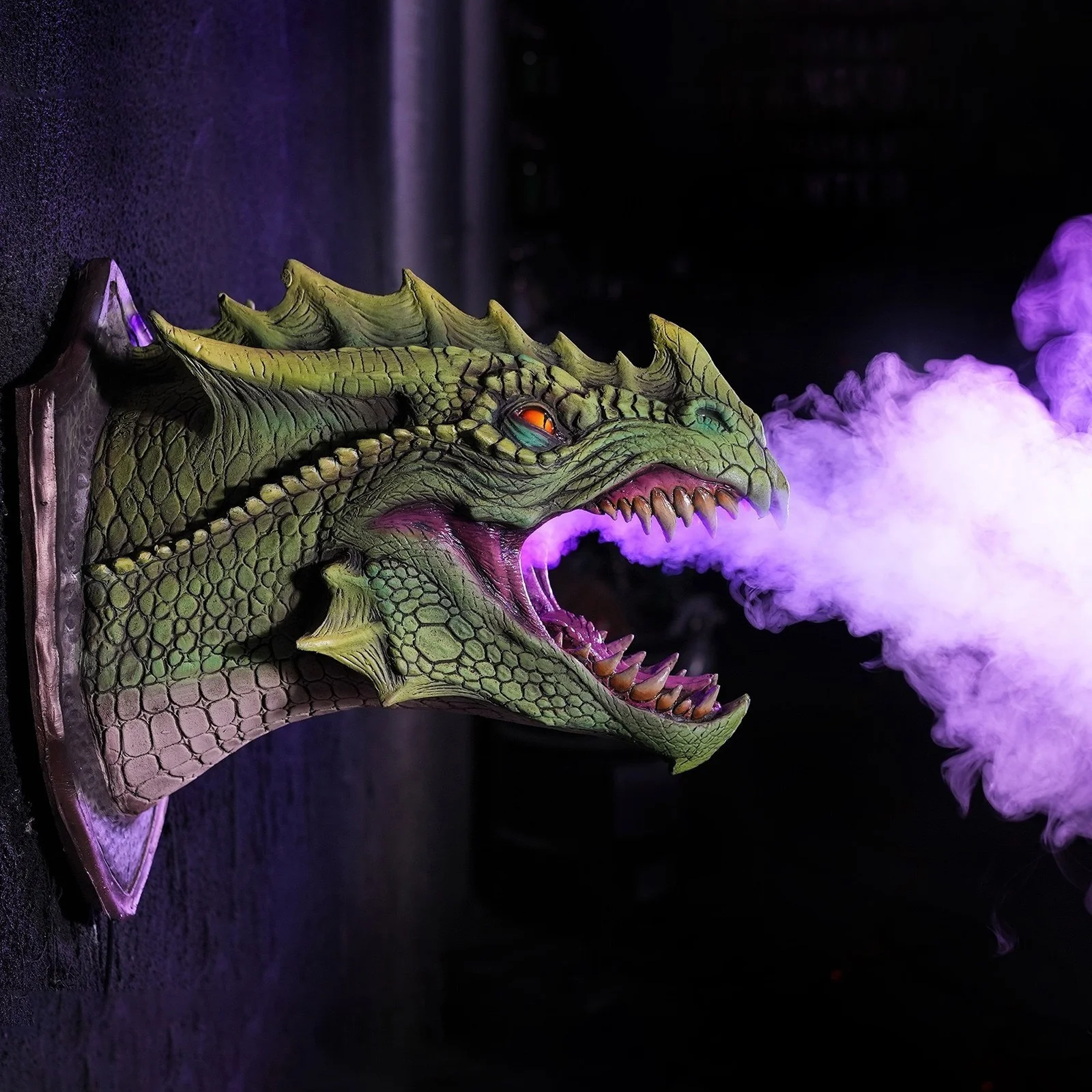 Figuras de acci&oacute;n de Dragon Legends en 3d para decoraci&oacute;n del hogar, escultura art&iacute;stica montada en la pared, dinosaurio, luz de humo, estatua-1