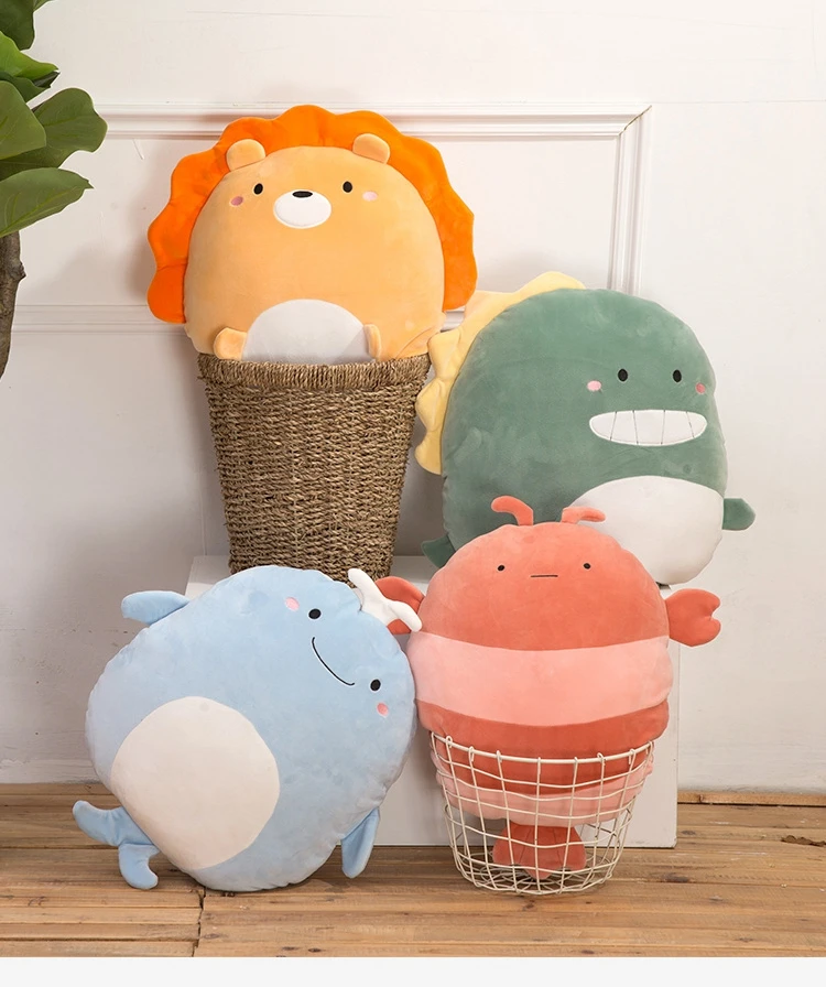 40 см, новинка, супер мягкая плюшевая подушка Kawaii Panda& Penguin& Whale, мультяшное животное, Лев& Лобстер& динозавр, игрушка, кукла, подушка для кровати, подарок