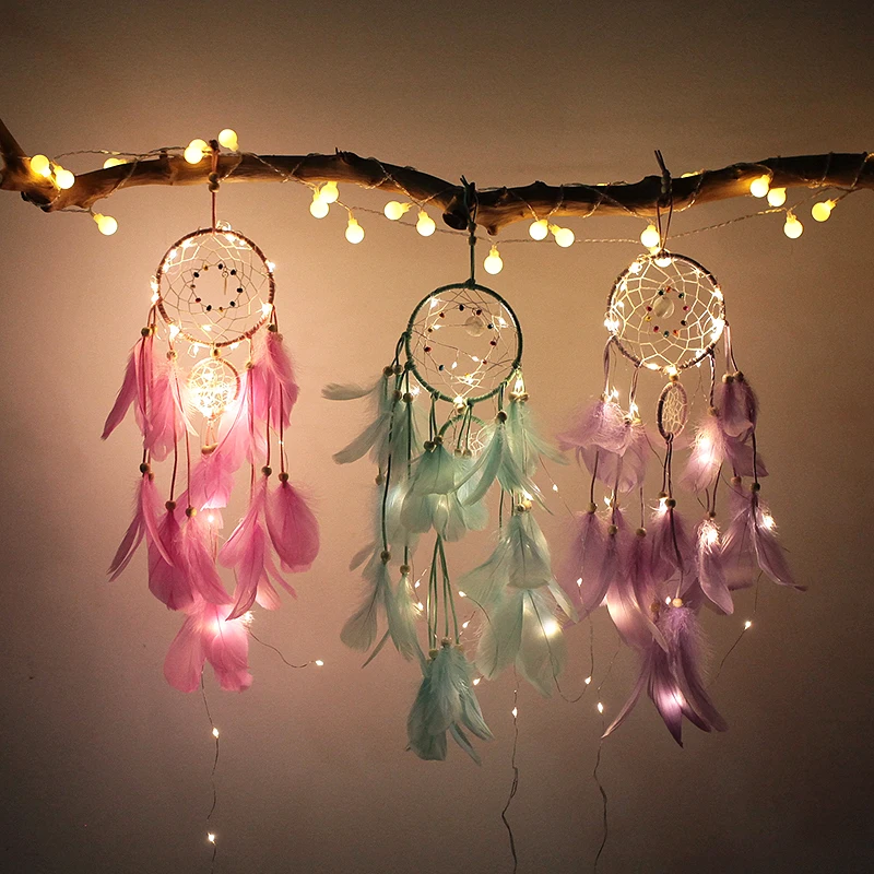 

NEW Dream Catcher Dreamcatcher 2M 20LED Holiday Lighting Girl Bedroom Bell Romantic Hanging Decoration Fairy Strings Light Lamp