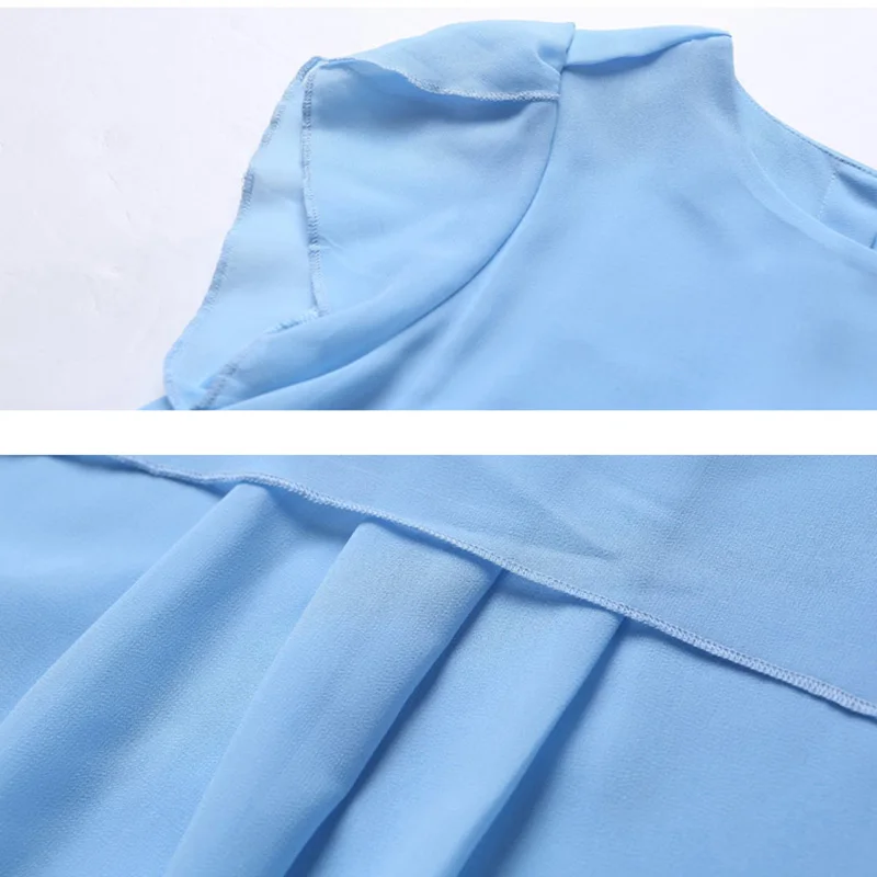 Женская блузка рубашка летняя шифоновая трендовая 5XL 2021 новинка короткий рукав