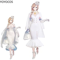 yoyocos azur lane hms hood cosplay costume new fashion white long dress windbreaker sexy thin trench game cosplay high quality