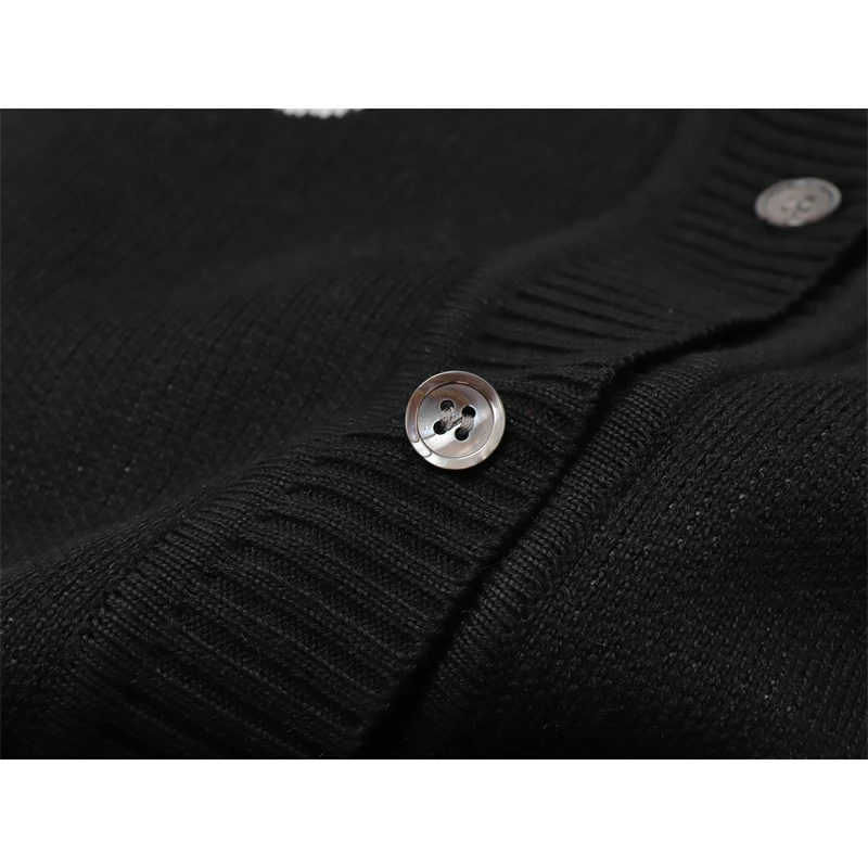 Korean Fashion Y2k Cardigan Women Butterfly Pattern Autumn Vintage Harajuku Long Sleeve Gothic Black Loose Casual Female Sweater |