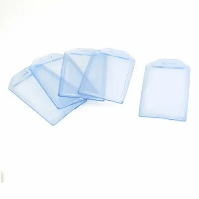 5 шт. прозрачные синие мягкие пластиковые вертикальные держатели для бейджей