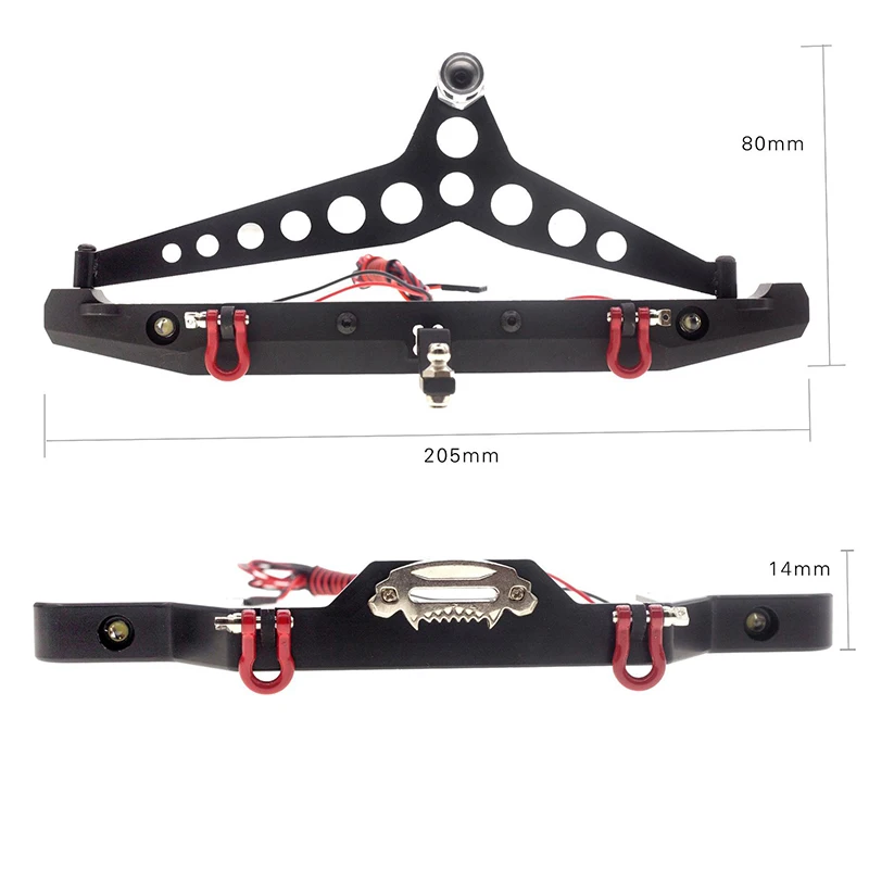 

Metal Front Rear Bumper for 1/10 SCX10 iii 90046 Traxxas TRX4 RC Crawler Car