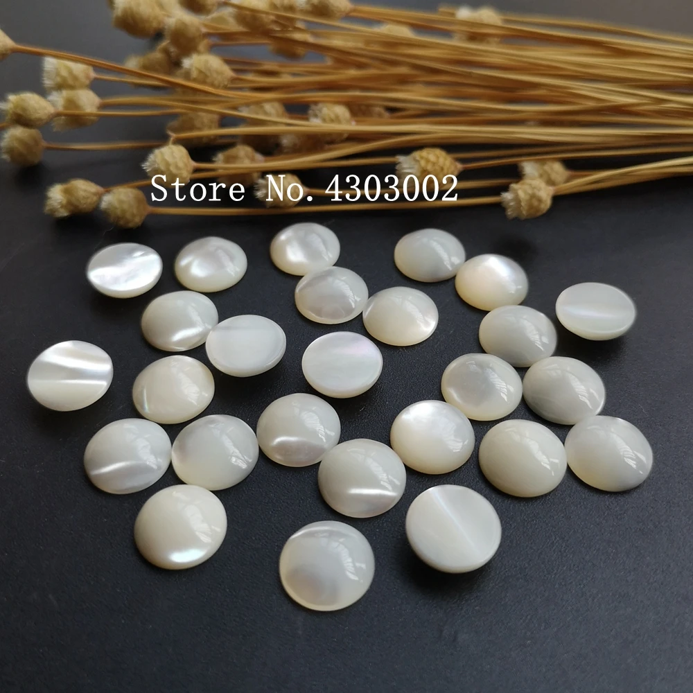 

25pcs/lot 10mm Natural Round Cabochon Mother of Pearl shell for DIY Jewelry Round Flat Bottom MOP Pearl shell