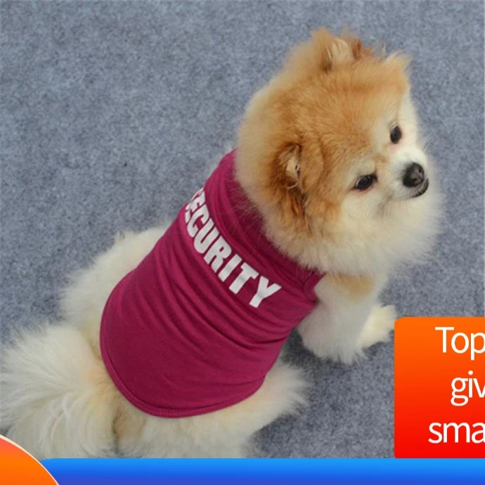 SECURITY Printed Puppy vests Clothes Pet Tank Pug Vest Cotton T Shirt Apparel chaleco para perro colete para cachorro#A