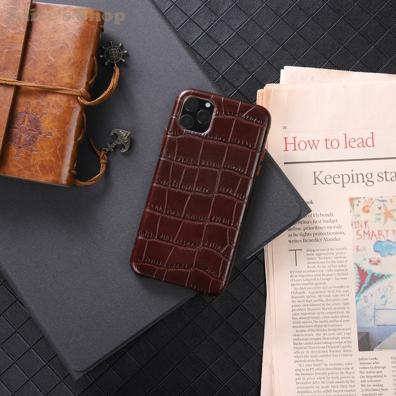 Роскошный кожаный чехол из натуральной крокодиловой кожи для iPhone 11 Pro Max тонкий
