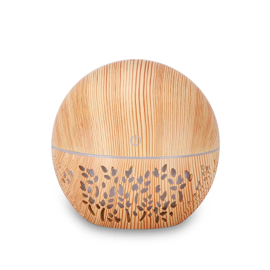Essential Oil Diffuser Ultrasonic Air Humidifier With Wood Grain Color Changing LED Light Electric Aroma Reed Diffusers | Дом и сад