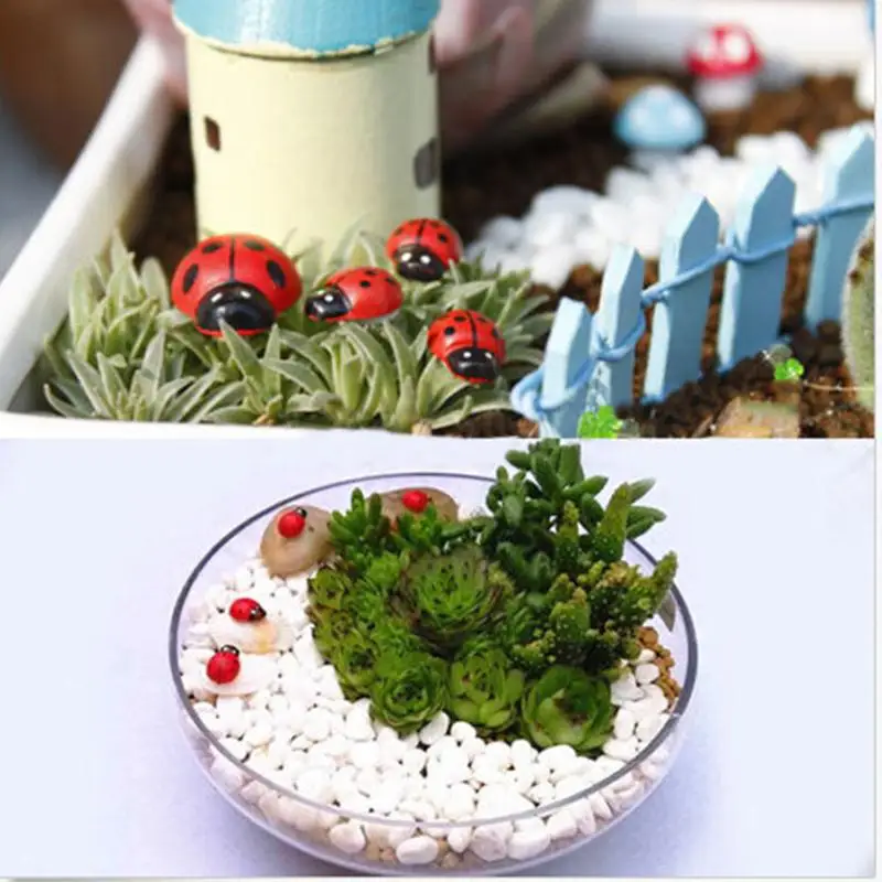 10Pcs Cute Red Wooden Ladybird Ladybug Sponge Self-adhesive Sticker Kids Scrapbooking Baby Toys Garden Decorative Stakes - купить по