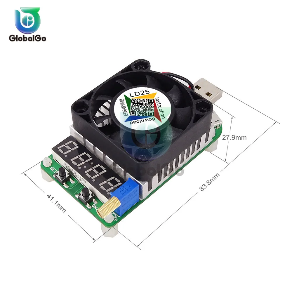 LD25 LD35 USB умный электронный сброс нагрузки батарея Емкость тестер устройства сопротивления 4A 5A 25 Вт 35 Вт красный цифровой амперметр вольтметр