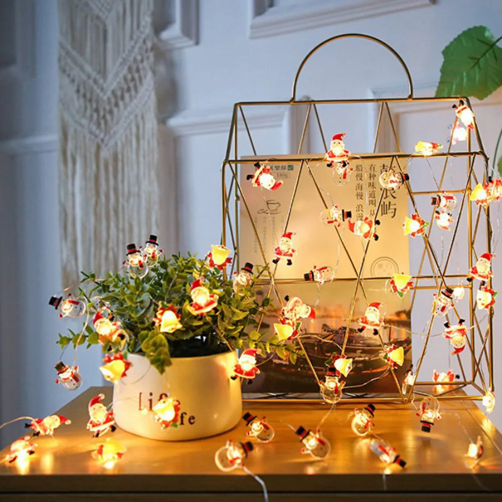 

Christmas LED Santa Claus String Light Snowman Garland Lantern Xmas Tree Hanging Ornament For New Year 2022 Navidad Decor