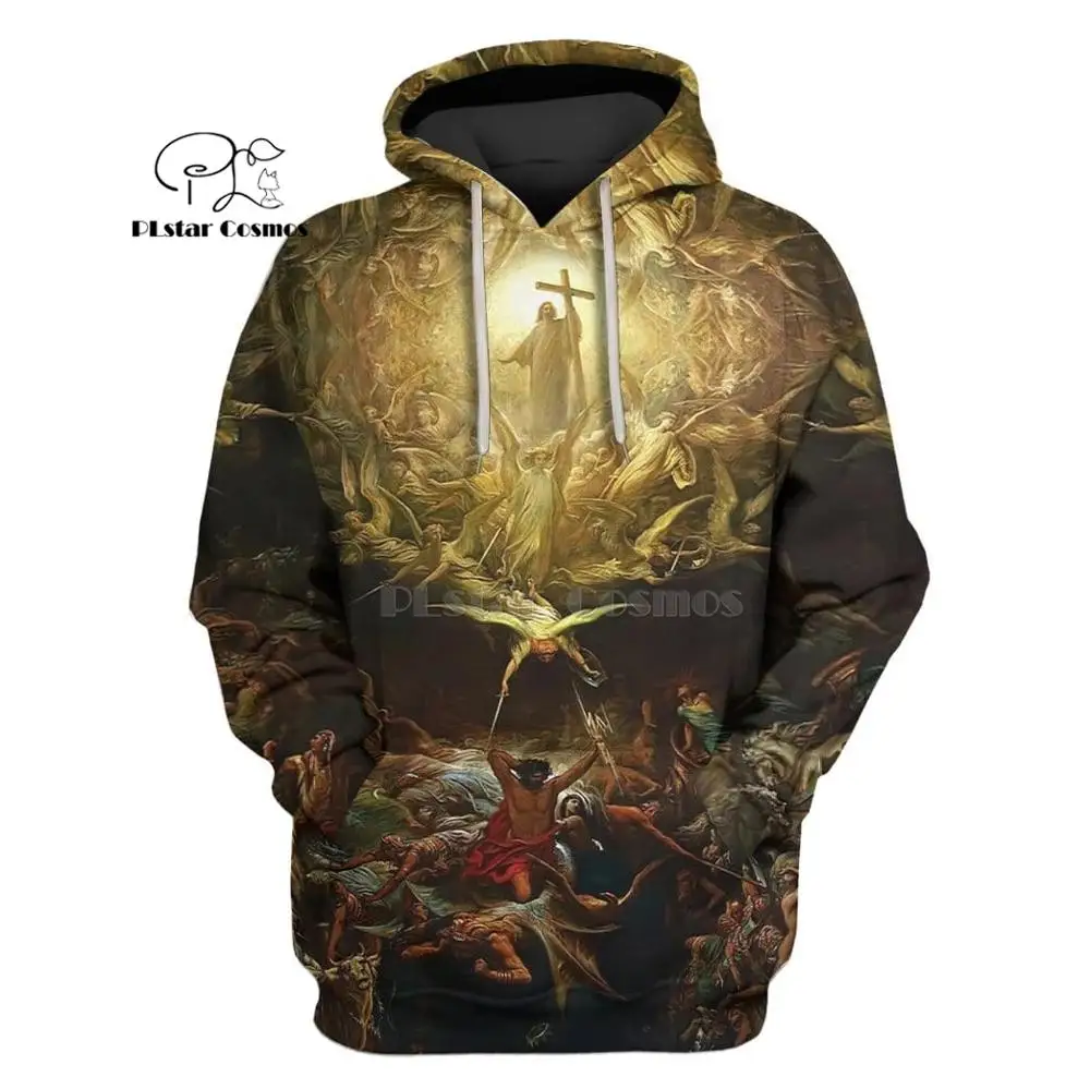 

PLstar Cosmos Triumph Of Christianity 3d hoodies/Sweatshirt Winter autumn funny Harajuku Long sleeve streetwear