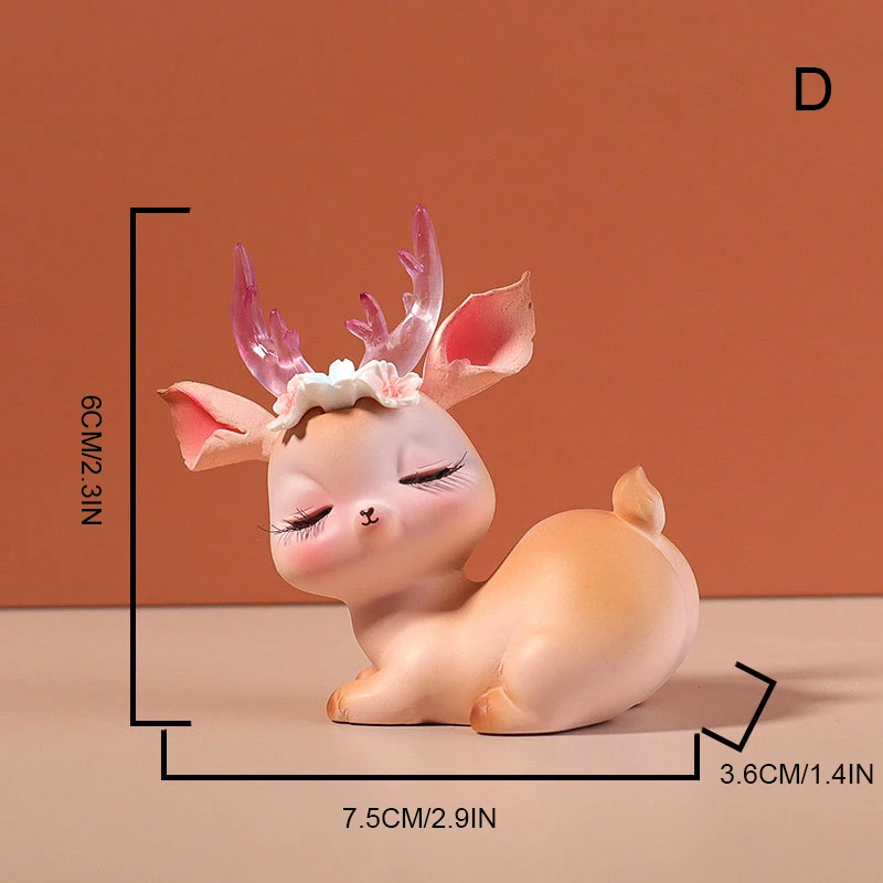 

Миниатюрные украшения в виде оленя Sika, милые небольшие Мультяшные украшения из смолы для дома, приборной панели автомобиля, FHJ889