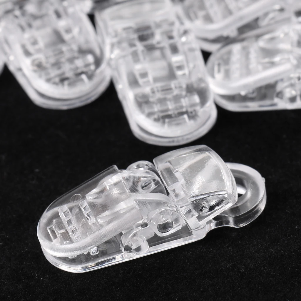 Pack of 10 Clear Baby Pacifier T Shape Clips for Soother/Dummy/Bib/Suspender/Paci/Toy Holder with Gripping Teeth | Детская одежда и