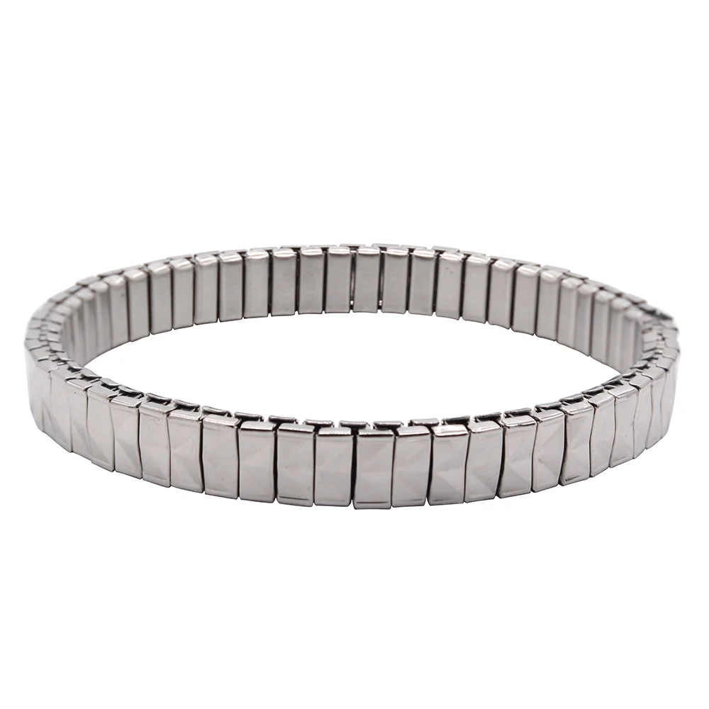 7mm Width Hapiship, новинка, топ, 7 мм, 9 мм, ширина, 17 см, длина, женский, мужской Эластичный Серебряный браслет из нержавеющей стали, браслет для лучшего друга MY016 - Окраска металла: 7mm Width