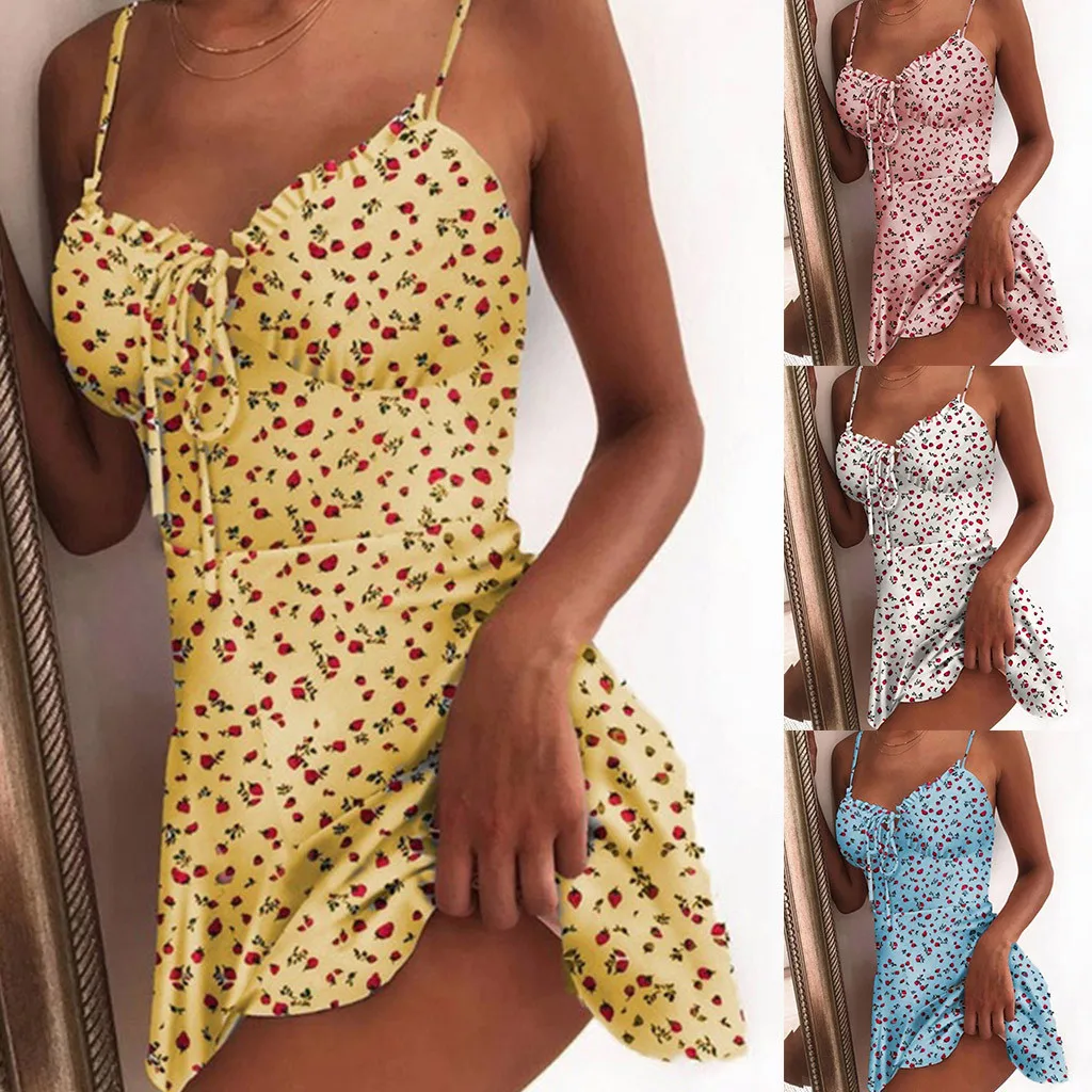 

Sexy Off Shoulder A-Line Dress Women Strapless Ruffles Mini Dresses Ladies Short Party Club Dress Vestidos Front Tie Sundress A5