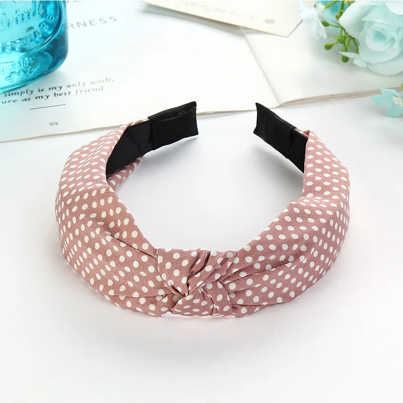 Ободок для волос в британском стиле Женский хлопковый обруч с узлом полосатый