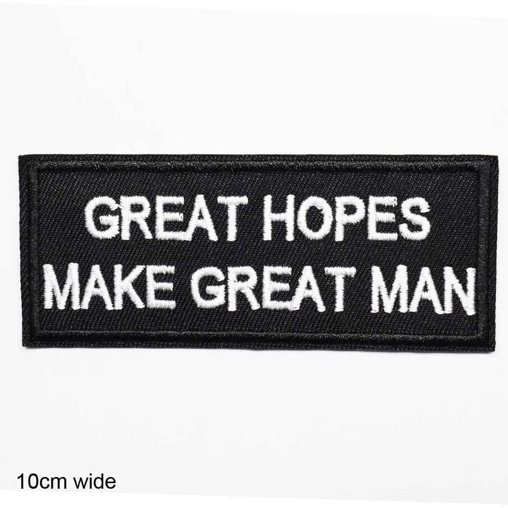 3(GREAT HOPES Хорошее качество вдохновляющая поговорка смех перед лицом опасности буквы клеящиеся утюгом украшения нашивки для одежды - Цвет: 3(GREAT HOPES