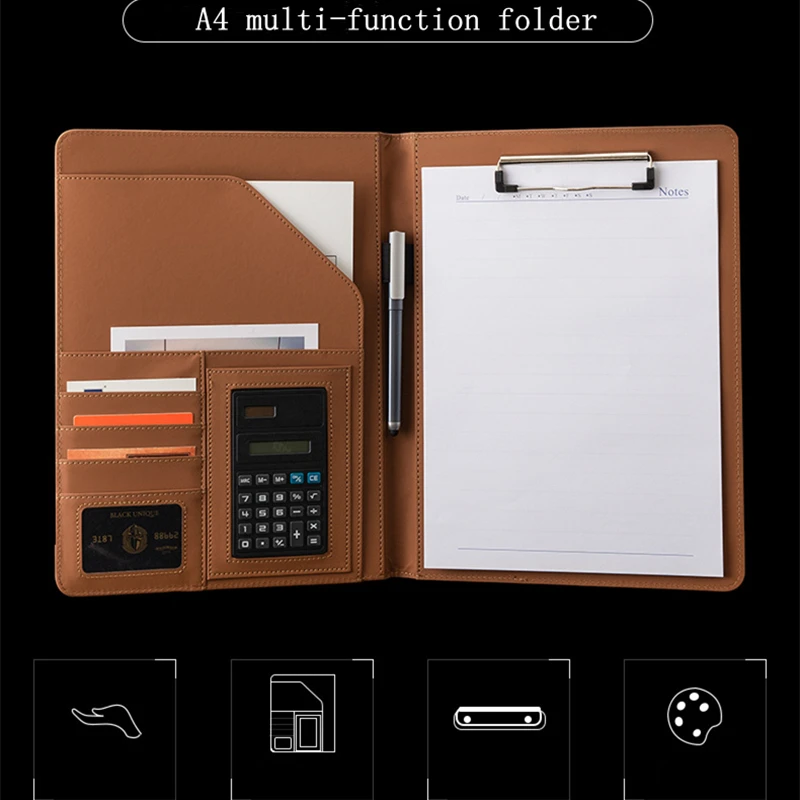 Искусственная кожа менеджер файл папка с калькулятором документ Чехол