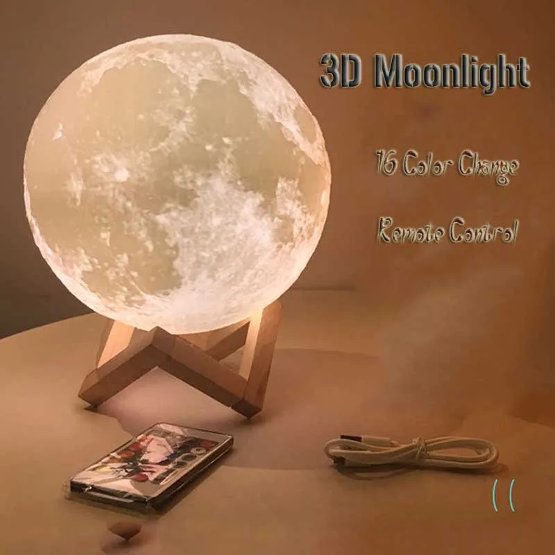 Светодиодный светильник с дистанционным управлением ночник 3D рисунком меняющим