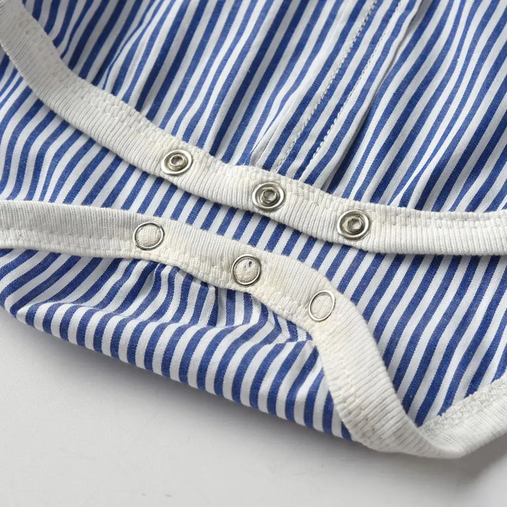 Newborn Baby Boy Romper Gentleman Spring Infant Clothes Cotton Toddler Jumpsuit Long Sleeve Stripe For Boys |