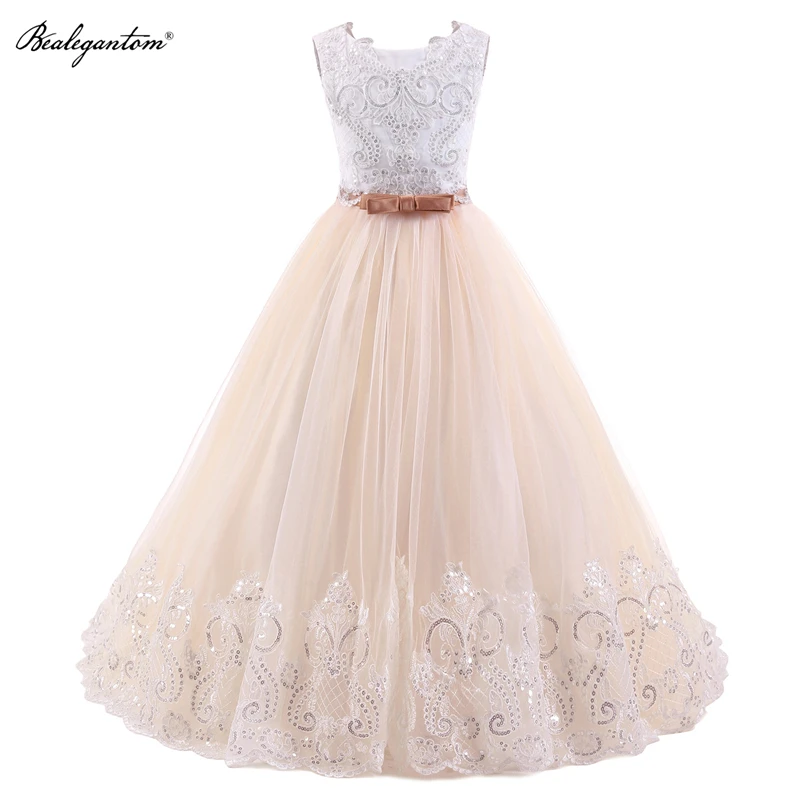

2021 Princess Flower Girl Dresses Baby Kids Birthday Beaded Butterfly First communion Wedding Evening Party Gowns 2-12 FGD158